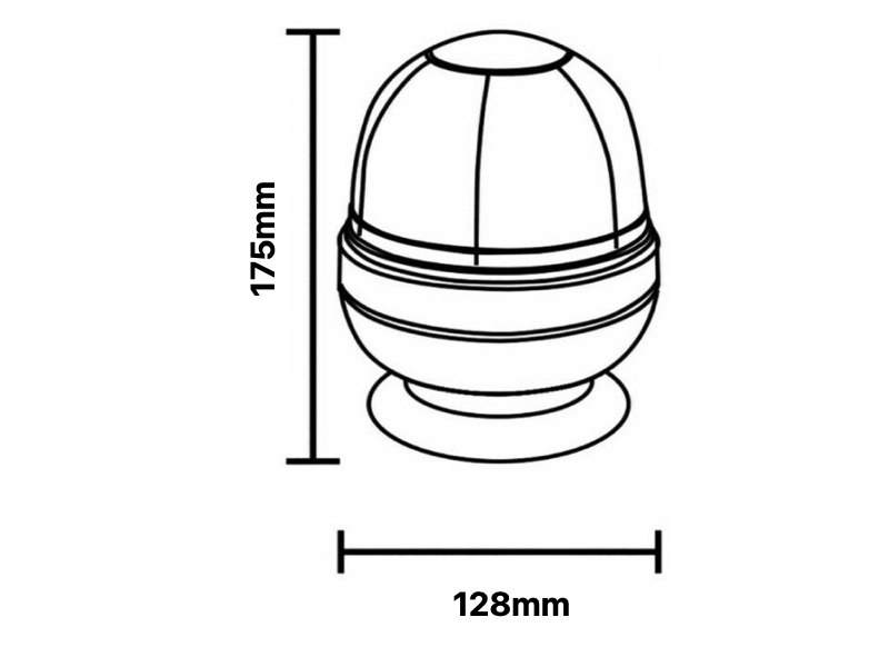 misure lampeggiante arancione alogeno da 12V a base magnetica