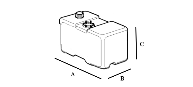 misure serbatoio gasolio in plastica