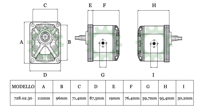 Pompa olio idraulico gr 2 14Litri rotazione SX