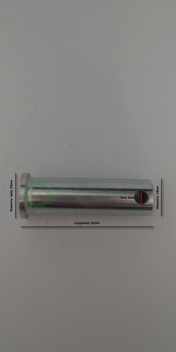 Perno attacco attrezzi agricoli 18X62mm per trattori Antonio Carraro