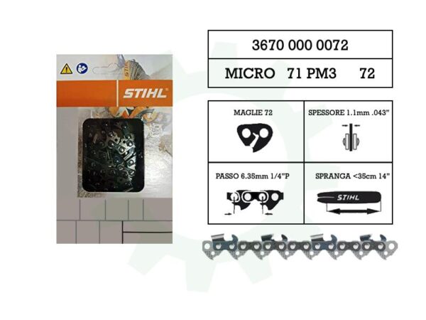 Catena per motosega STIHL 72 maglie cod. 36700000072