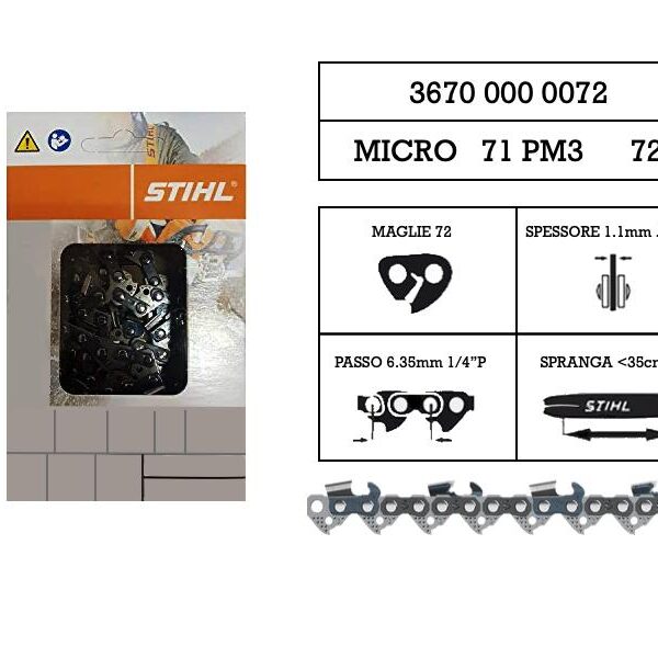 Catena per motosega STIHL 72 maglie cod. 36700000072