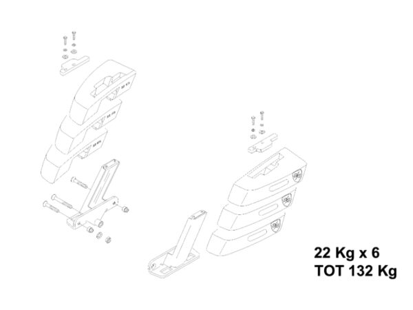 kit zavorre anteriori 132 kg per trattori Antonio Carraro