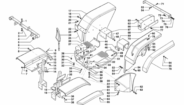 E03-0030 ESPLOSO PARAFANGHI E PEDANE