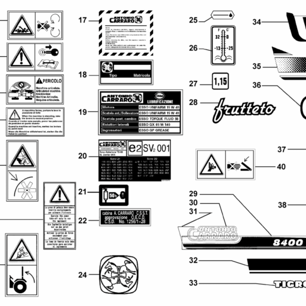 E06-0010 ESPLOSO ADESIVI E TARGHETTE