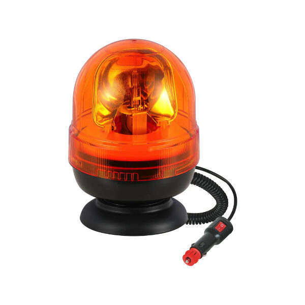 Lampeggiante arancione alogeno da 12V a base magnetica