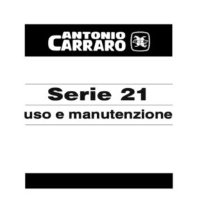 Manuale uso e manutenzione trattori serie 21 Antonio Carraro