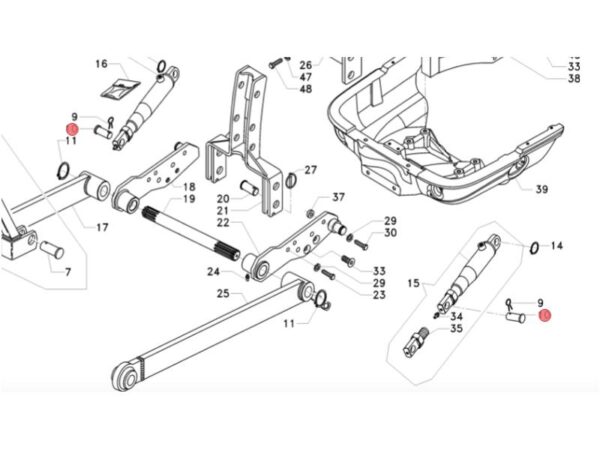 Perno attacco attrezzi agricoli 18X62mm per trattori Antonio Carraro