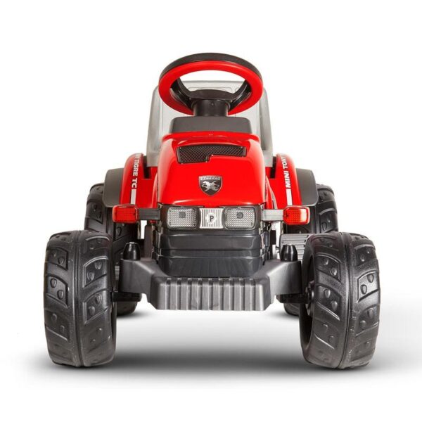 trattore-a-pedali-peg-perego-vista-fronte-1 Trattore a pedali con rimorchio per bambini Peg Perego Antonio Carraro