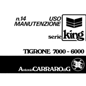 manuale uso manutenzione serie 14 King