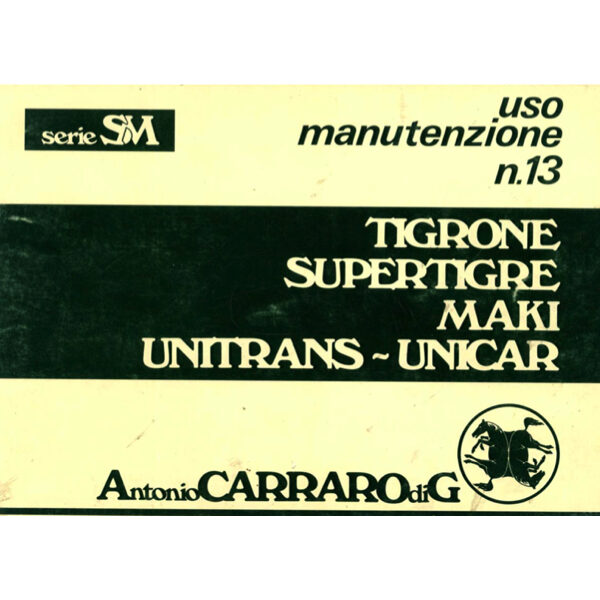 Uso manutenzione serie 13 MAKI trattori Antonio Carraro
