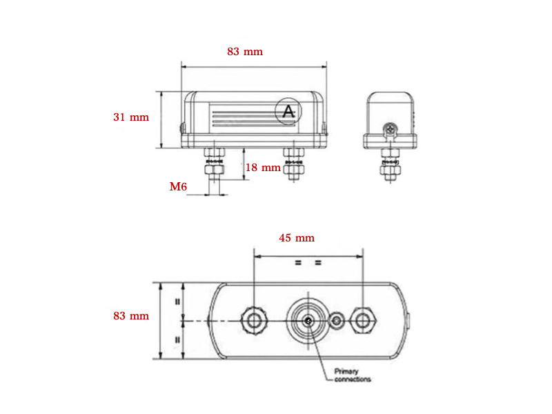 misure luce targa trattore universale AMA 15861