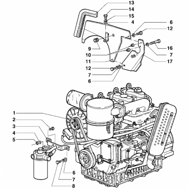 esploso ricambi motore 5000 per trattori serie 21 Antonio Carraro