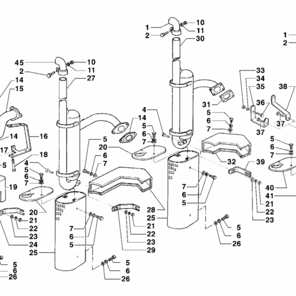 Esploso marmitte con protezioni di sicurezza supertigre 5500