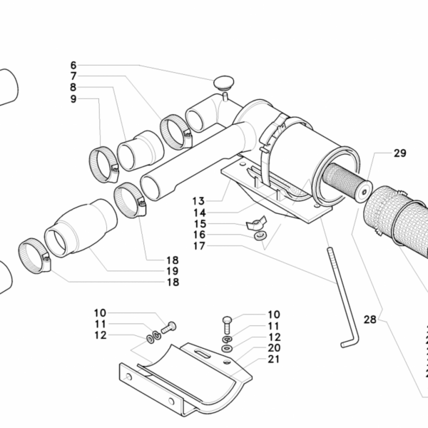 Esploso filtro aria 5400 e 8400 Serie 21 Antonio Carraro