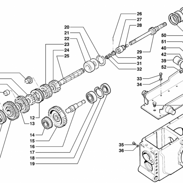 Esploso scatola cambio posteriore trattori Antonio Carraro