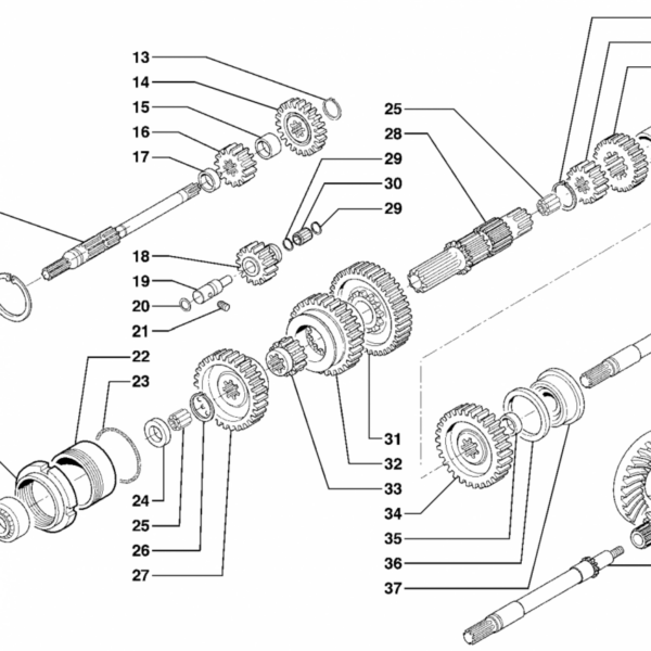 esploso ricambi cambio posteriore trattori serie 21 Antonio Carraro