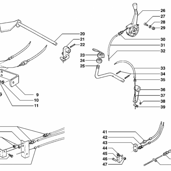 Esploso acceleratore arresto motore serie 21 Antonio Carraro