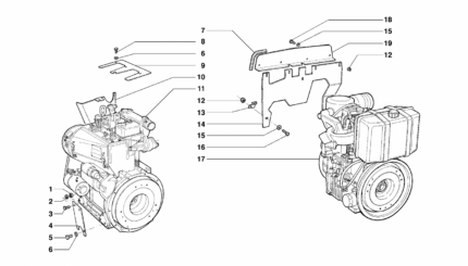 esploso ricambi motori 3200 e 4000 per trattori serie 21 Antonio Carraro