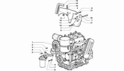 esploso ricambi motore 5000 per trattori serie 21 Antonio Carraro